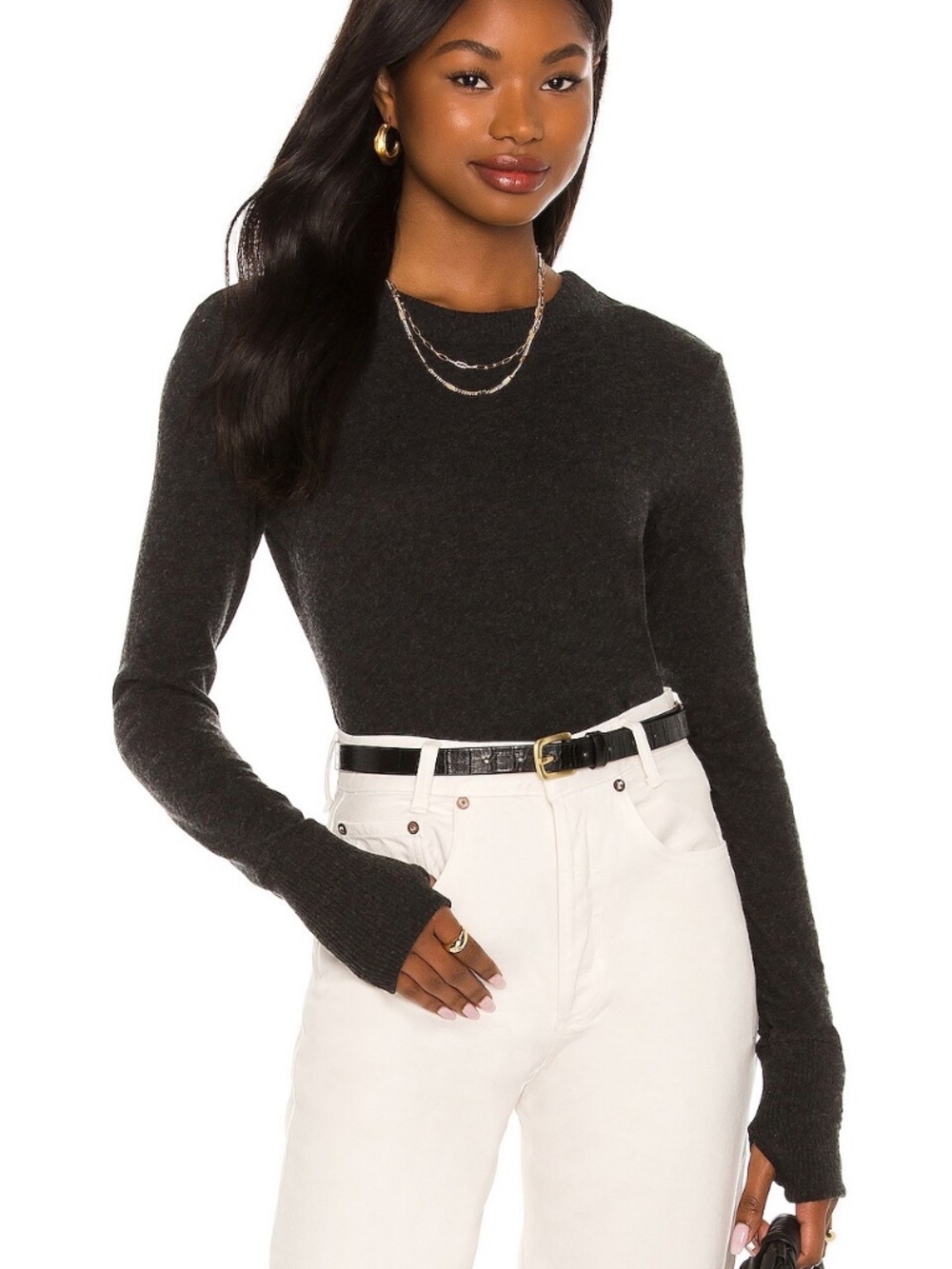 Enza Costa Cashmere Easy Cuffed Crew